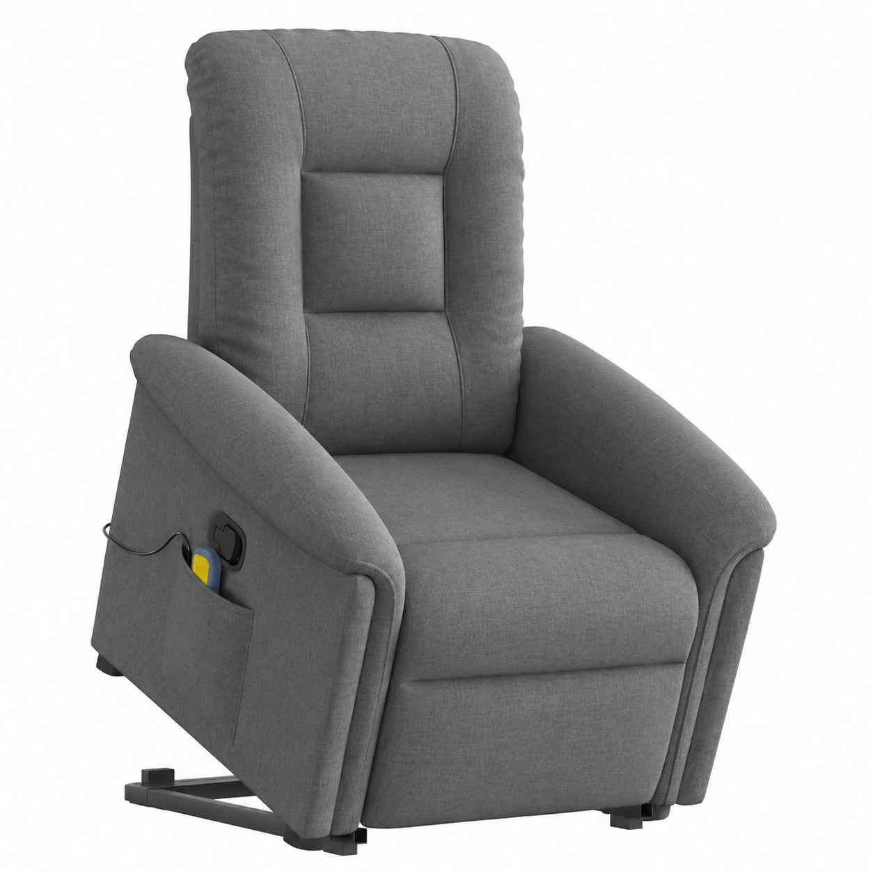 Poltrona Relax Massaggiante Reclinabile Grigio Scuro con Funzione Alzapersona