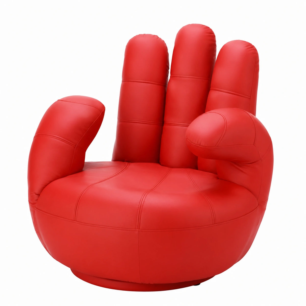 Poltrona Girevole a Forma di Mano in Similpelle Rossa
