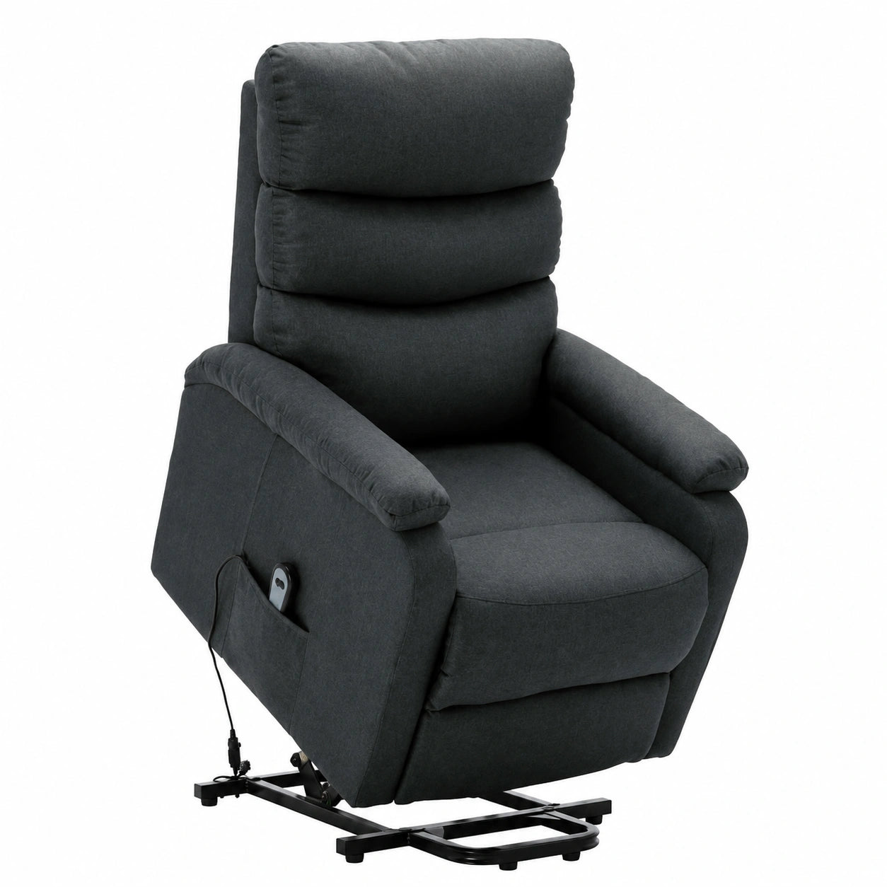Poltrona Relax Elettrica Reclinabile in Tessuto Grigio Scuro