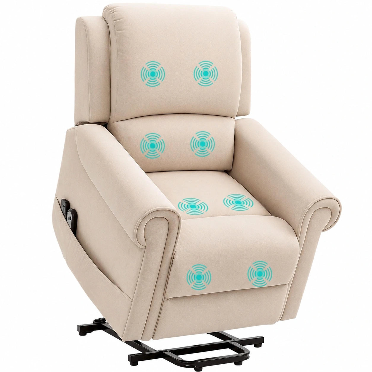 Poltrona Elettrica Relax in Velluto con Massaggio e Reclinazione