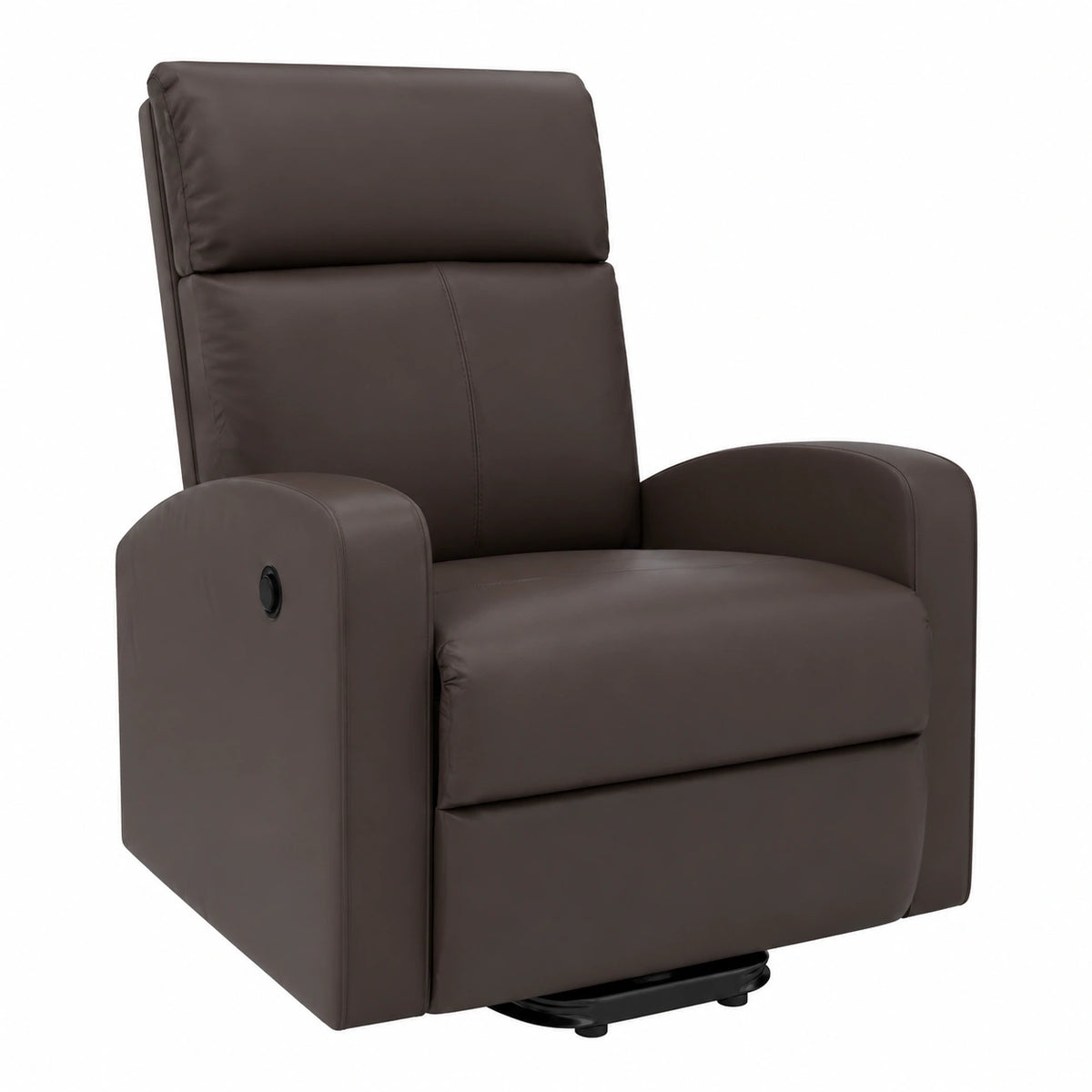 Poltrona Relax Alzapersone Manuale in Ecopelle Marrone con Struttura Robusta