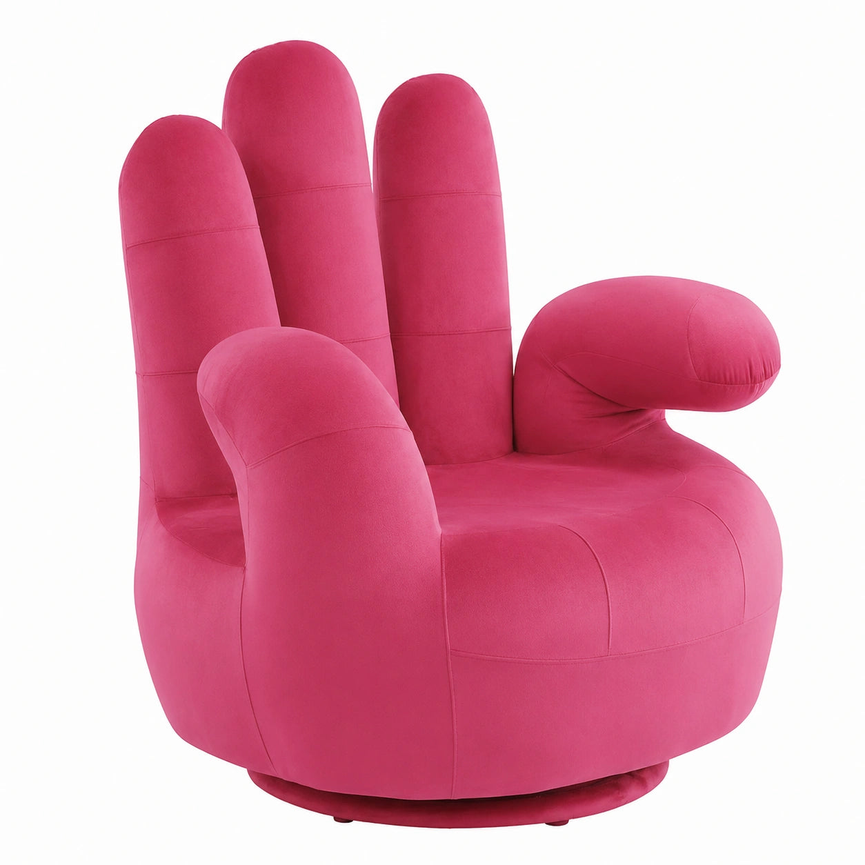 Poltrona Catchy 1 Posto in Velluto Fucsia, Design Unico e Girevole