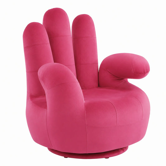 Poltrona Catchy 1 Posto in Velluto Fucsia, Design Unico e Girevole