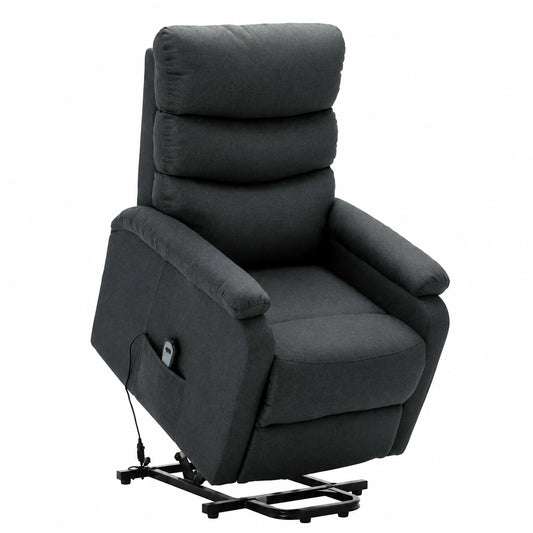 Poltrona Relax Elettrica Reclinabile in Tessuto Grigio Scuro