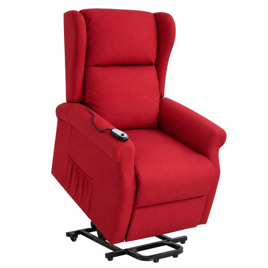 Poltrona Relax Bordeaux con Funzione Alzapersona Elettrica Reclinabile in Tessuto