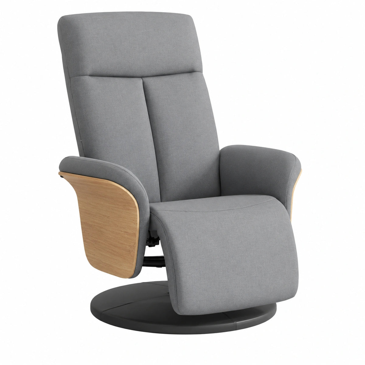 Sedia Massaggiante Reclinabile e Girevole in Tessuto Grigio Chiaro con Poggiapiedi, 79x87x104,5 cm