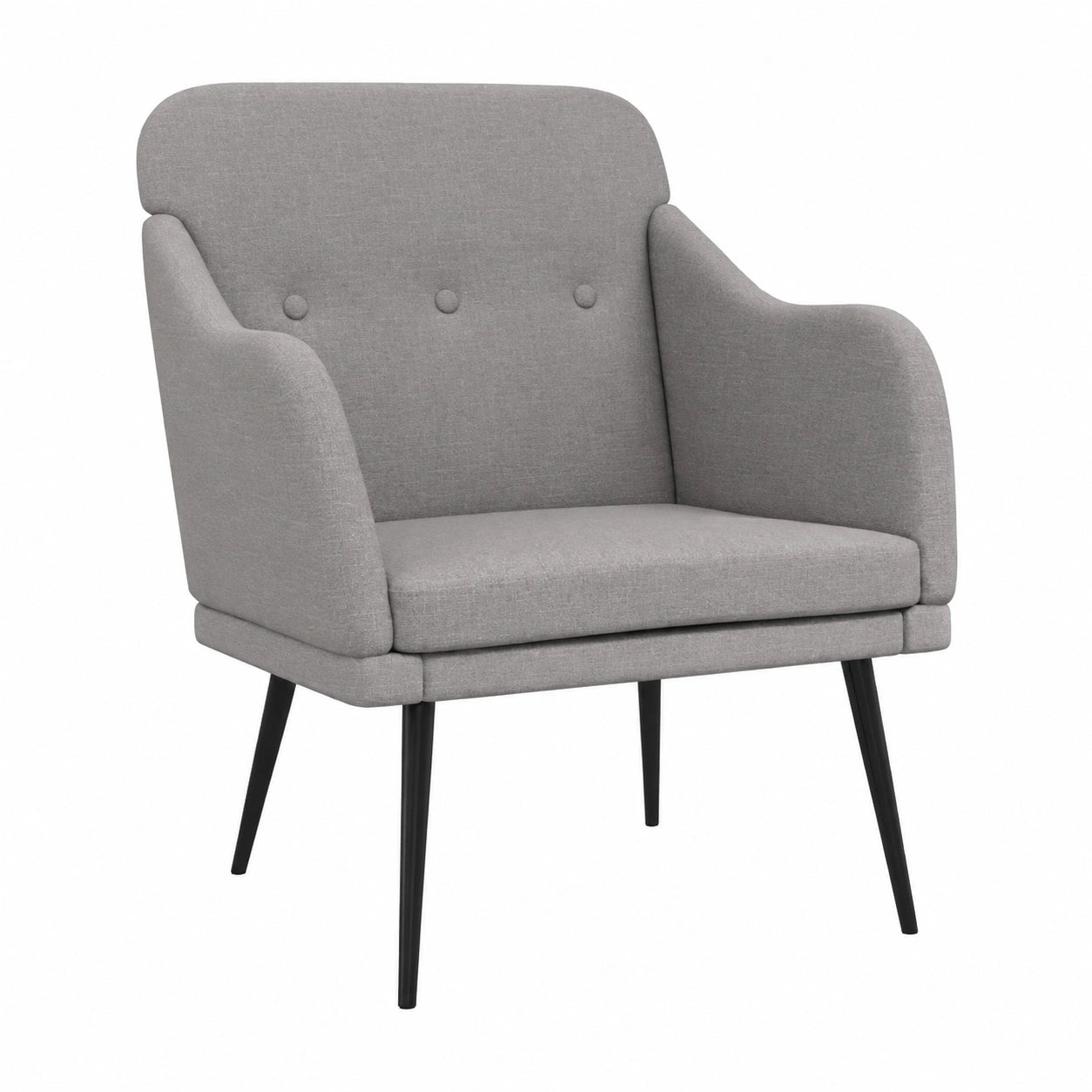 Poltrona in tessuto tortora, 63x76x80 cm, struttura in metallo, comoda e imbottita