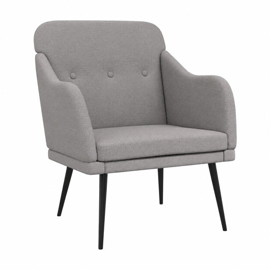 Poltrona in tessuto tortora, 63x76x80 cm, struttura in metallo, comoda e imbottita