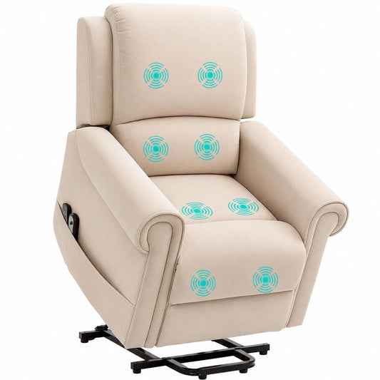 Poltrona Elettrica Relax in Velluto con Massaggio e Reclinazione