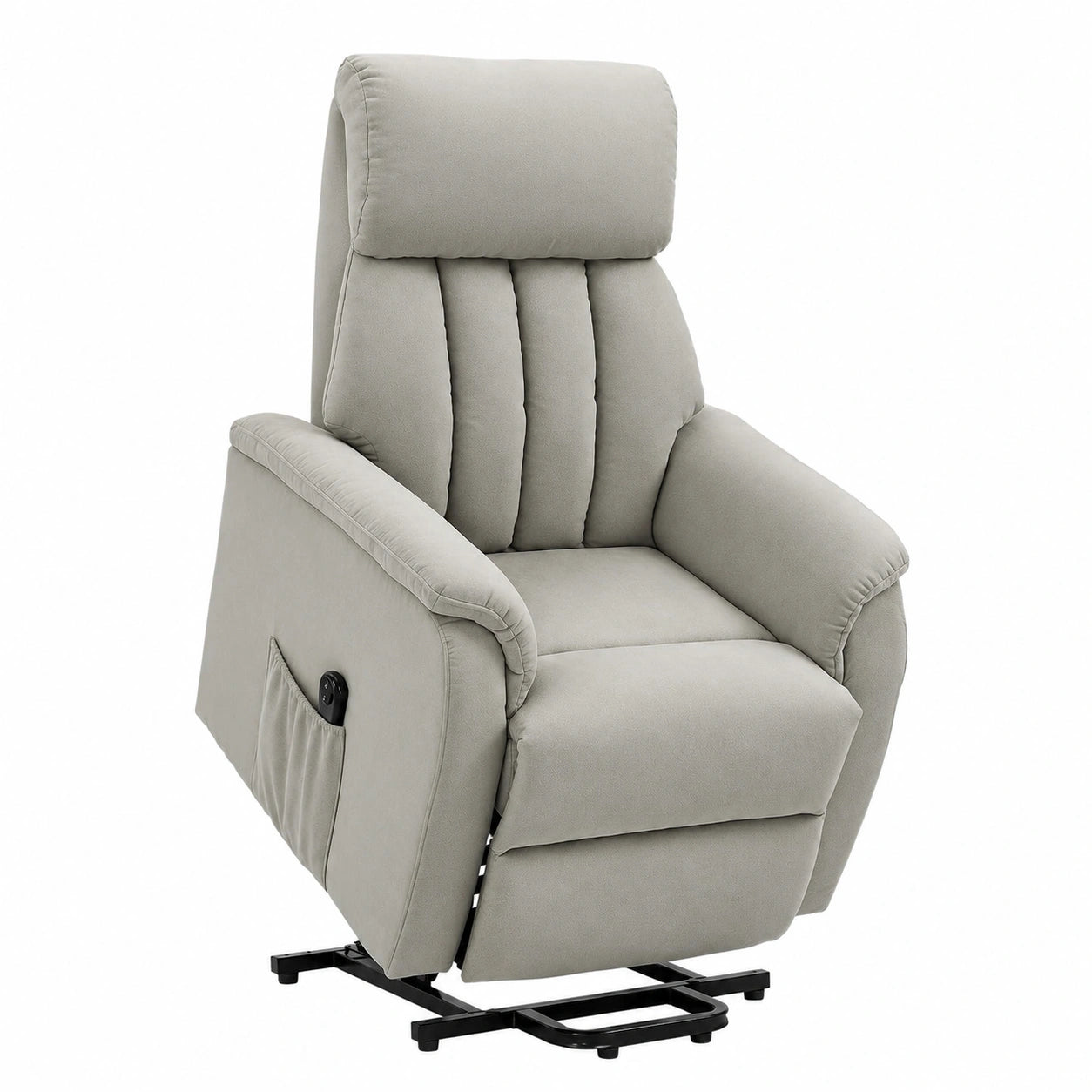 Poltrona Reclinabile HOMCOM con Funzione Alzapersona, Telecomando e Poggiapiedi, Grigio 75x93x110 cm